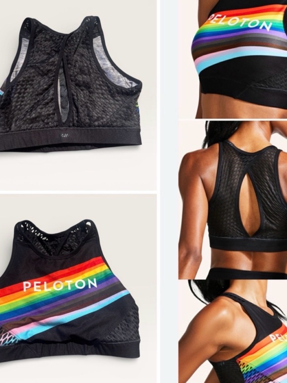 Peloton X WITH PRIDE Sports Bra with Rainbow Stripes Size XXL